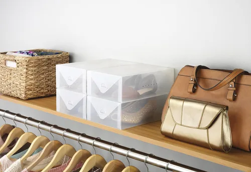 Vista 4 de Whitmor Clear Vue - Cajas de zapatos para mujer y hombre, juego de 7