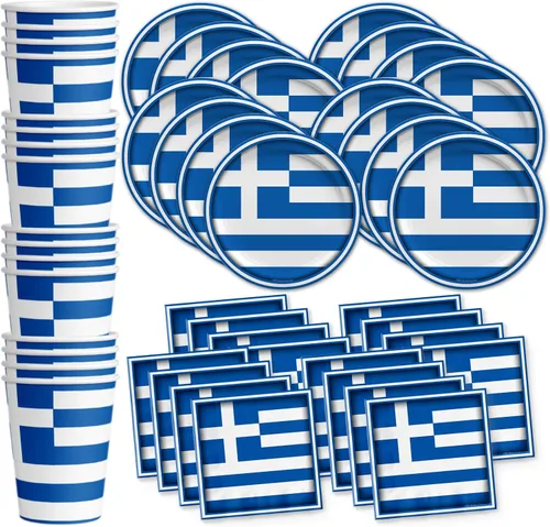 Vista 15 de Platos de papel del 4 de julio, juegos de platos desechables del 4 de julio, suministros para fiestas patrióticas de bandera estadounidense, platos