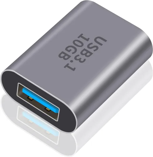 Vista 9 de Poyiccot Adaptador USB C a USB de 10 Gbps 3.1 Gen 2, (paquete de 1) USB C hembra a USB macho Adaptador de doble cara SuperSpeed Data Sync &