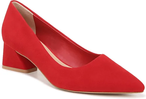 Vista 22 de Franco Sarto Women's Racer Pointed Toe Block Heel Pumps Zapatilla Ballet Rosa Claro Gamuza