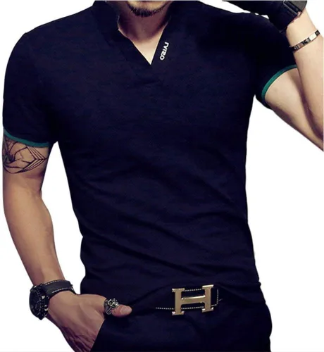 Vista 2 de LOGEEYAR Camisa polo de moda para hombre, de manga larga, ajustada, Henley, ropa de algodón piqué