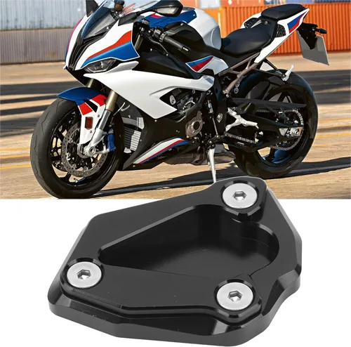 Vista 6 de Extensor de pata de cabra de motocicleta, almohadilla de extensión de soporte lateral para pie, placa de soporte de aleación de aluminio