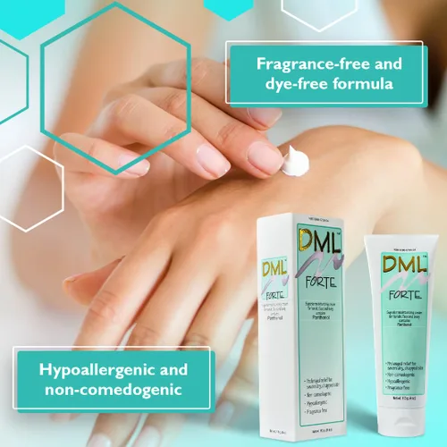 Vista 3 de DML Forte Skin Care - Hidratante súper hidratante para manos, cara y cuerpo, hidratante facial hipoalergénico para piel seca y agrietada, crema