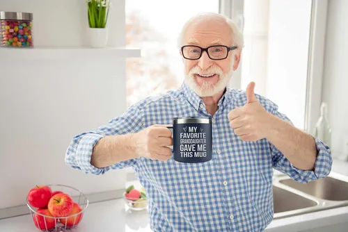Vista 4 de Regalos para el abuelo de la nieta, el nieto, los niños en el Día del Padre, Navidad, cumpleaños - Tazas de café divertidas para regalar a