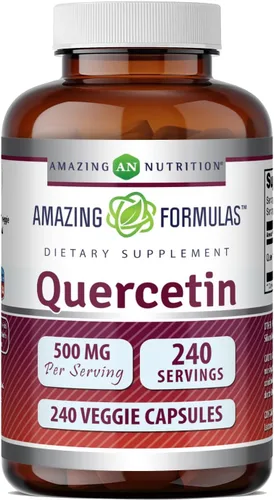 Vista 7 de Amazing Formulas Quercetina 500mg 120 cápsulas vegetales Suplemento – Sin OMG – Sin gluten – Apoya la salud y el bienestar general