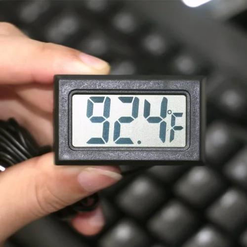 Vista 2 de Termómetro digital para refrigerador, pantalla LCD, termostato para horno, congelador, higrómetro electrónico de temperatura con sonda