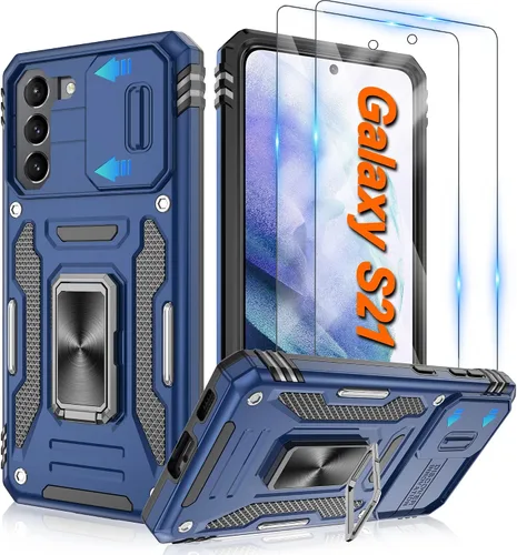 Vista 88 de Atump Funda para Motorola Moto G Play 2024 (4G) con [paquete de 2] protector de pantalla HD y cubierta para cámara deslizante, soporte de anillo