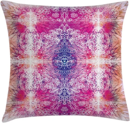 Vista 12 de Ambesonne Funda de cojín con diseño de naturaleza, bosque encantado en la temporada de otoño con hojas descoloridas, diseño de otoño brumoso