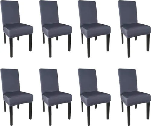 Vista 16 de Funda protectora de tela de elastano elástica extraíble y lavable para silla de comedor (color aguamarina, 6)