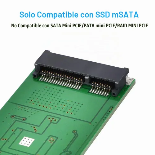 Vista 2 de ELUTENG Adaptador mSATA a USB 3.0 - Convertidor Mini SATA como Unidad Flash Portátil Disco Duro Externo (No Se Necesita Cable) Carcasa SSD mSATA