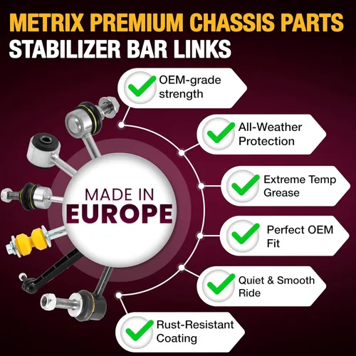 Vista 6 de Metrix Premium Chassis Parts - Kit de 2 eslabones estabilizadores de barra estabilizadora trasera para Buick Allure 05-09, Pontiac Grand Prix 97-08