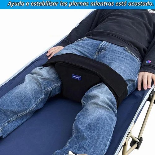 Vista 4 de Almohada Separadora de Rodillas Cuña de Abducción de Cadera - Bloque de Espuma Contorneada con Correas Antideslizantes para Cirugía de Reemplazo