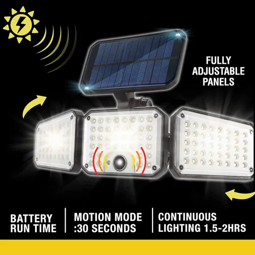 Vista 4 de Bell & Howell Bionic - Foco LED negro con detección de movimiento, funciona con energía solar, se vende en paquete de 2