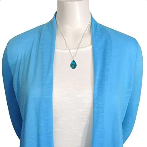 Vista 3 de Turquoise Network Collar con colgante de piedras preciosas en plata de ley 925