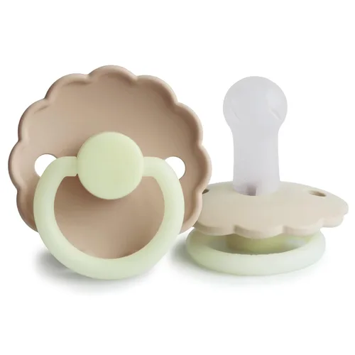 Vista 19 de FRIGG Daisy SilkySoft - Chupete de silicona para bebé, fabricado en Dinamarca, sin BPA (aurora/blanco brillante, 6-18 meses)