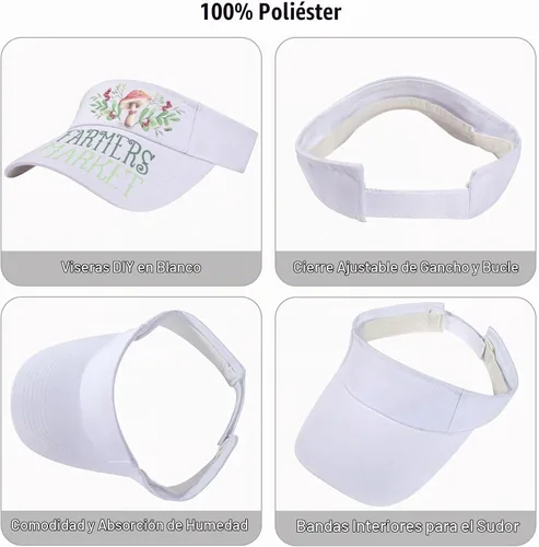 Vista 3 de Ultrafun Paquete de 12 sombreros con visera solar para mujeres y hombres