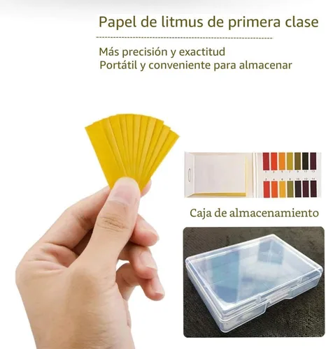 Vista 2 de Paquete de 3 papeles de prueba de pH 1-14, papel de prueba extenso, papel de prueba de tornasol, 240 tiras de prueba de pH con estuche