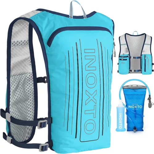 Vista 19 de INOXTO Running Hydration Vest Backpack,Lightweight Insulated Pack with 1.5L Water Bladder Bag Daypack for Hiking Trail Running Cycling Race Marathon