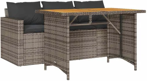 Vista 11 de 3-Seater Outdoor PE Rattan Sofa for Garden Patio, Brown