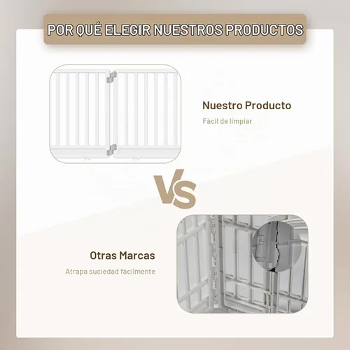Vista 5 de Corralito para mascotas con puerta para perros, corralito plegable para cachorros y perros pequeños, 4 paneles, fácil de montar, fácil de almacenar
