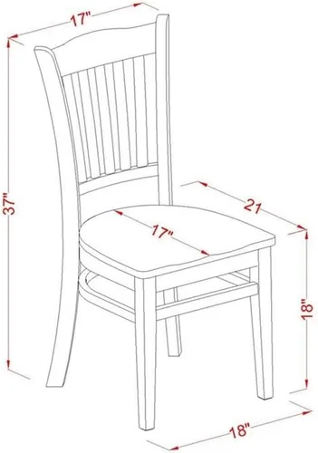 Vista 6 de East West Furniture DMGR3-LWH-W - Juego de comedor de 3 piezas que contiene una mesa de comedor redonda con gotas y 2 sillas de cocina, 42 x 42