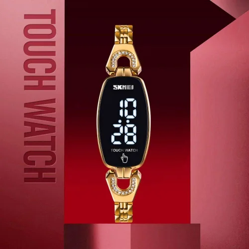 Vista 2 de GOSASA Reloj electrónico de lujo para mujer, con pantalla táctil LED, relojes digitales para damas, cuarto de galón, impermeable, elegante