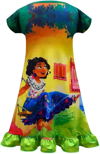 Vista 2 de Vowdicua Disfraz de Isabella para niñas, vestido de cuello redondo Mirabel