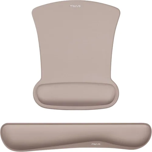 Vista 24 de MOSISO Juego de Reposamuñecas para Teclado y Mouse, Alfombrilla Ergonómica con Base Antideslizante para Alivio del Dolor en Casa/Oficina y Escritura