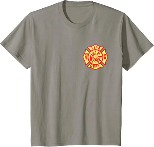 Vista 25 de Camiseta con logotipo de bomberos con símbolo de bombero, Negro