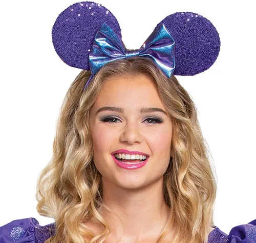 Vista 3 de Disfraz de Minnie Mouse de Disney, Potion Purple Deluxe para mujer, vestido de fiesta glamoroso y traje de personajes, Púrpura
