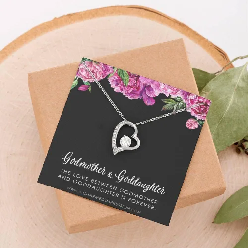 Vista 7 de A Charmed Impression Collar de madrina, regalo para madrina de ahijada, regalo de madrina, joyería para madrina, regalo de madrina, joyería