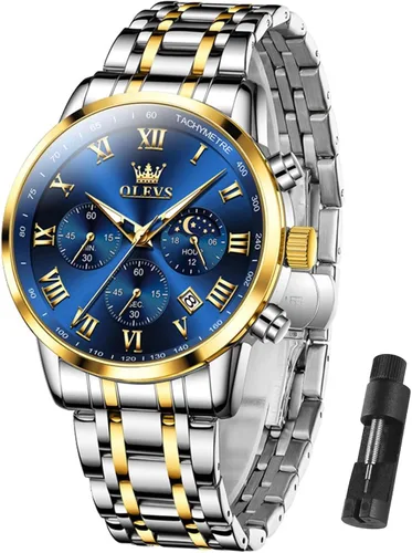 Vista 20 de OLEVS Reloj multifunción para hombre, cronógrafo luminoso impermeable con Negro/Negro