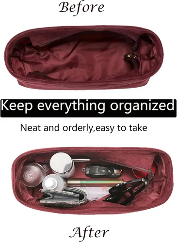 Vista 3 de Doxo Organizador de bolso de terciopelo para bolsos, organizador de bolsas de mano para bolsas LV Carryall PM, múltiples bolsillos