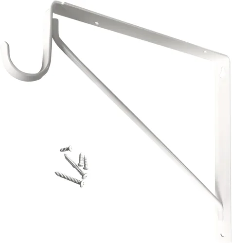 Vista 11 de Bridas de soporte para barra de armario con accesorio de rosca, enchufes de poste de ropa resistentes para armarios Blanco brillante 1 par