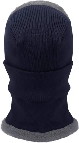 Vista 5 de Pasamontañas de invierno con forro polar para mujer, resistente al viento, cálido, de punto, cubierta completa con capucha
