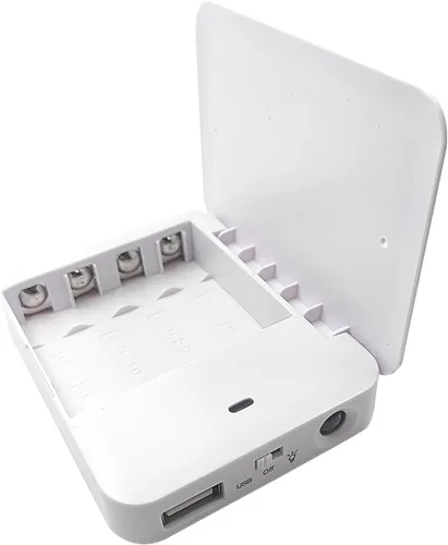 Vista 11 de Cargador de teléfono operado por batería con LED Banco de energía portátil con batería USB de emergencia alimentado por 4 pilas AA