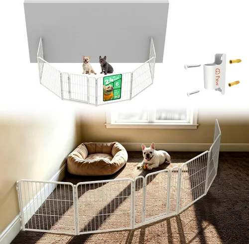 Vista 54 de FXW Homeplus Unleashed Corral para Perros de Interior - Juego Sin Estrés y Seguro, Resistente de 24 Pulgadas con 6 Paneles para Cachorros y Perros