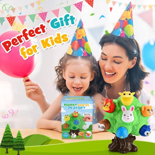 Vista 7 de Regalos para niños de 1 a 5 años, juguetes para niños pequeños, juguete educativo de animales de granja para niños pequeños de 1 a 6 años, juego