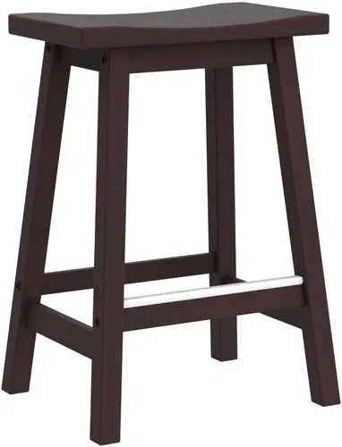 Vista 5 de PayLessHere Taburetes de bar de madera de 24 pulgadas Marrón Juego