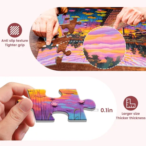 Vista 3 de Paquete de 4 rompecabezas de 24 piezas grandes, productos y actividades para personas mayores con demencia, Alzheimer, juego cognitivo de Alzheimer