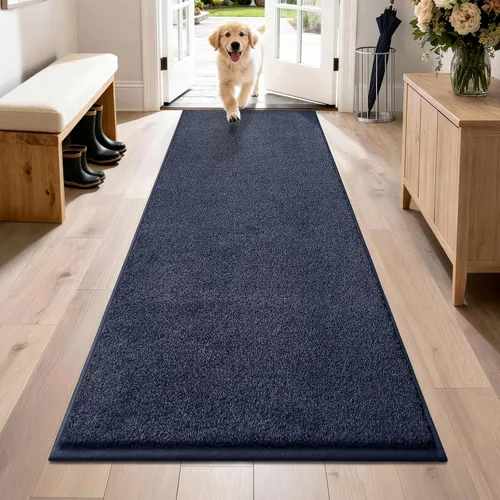 Vista 16 de PURRUGS Tapete para puerta con atrapamiento de suciedad, 20 x 31.5 pulgadas, antideslizante, lavable a máquina, tapete para puerta de perro, tapete
