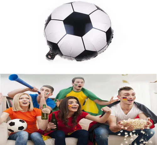 Vista 2 de BinaryABC Globos de fútbol, suministros de fiesta de fútbol, 18 pulgadas, (10 piezas)