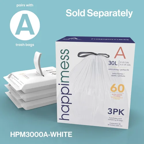 Vista 5 de happimess HPM1008A Ashley - Bote de basura de acero inoxidable con tapa de cierre suave, moderno, a prueba de huellas dactilares, 7.9 galones
