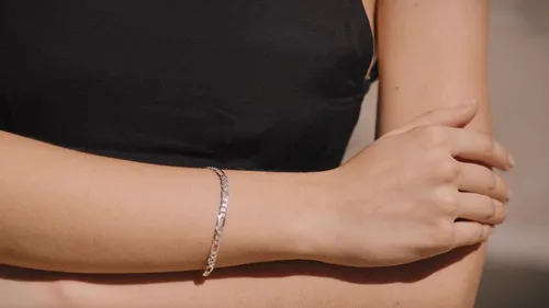 Vista 3 de Quadri - Cadena de eslabones Figaro en plata de ley 925 pulsera italiana de 0197in para mujeres hombres niñas y niños de 7 a 9 pulgadas calidad