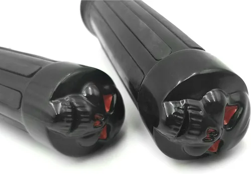 Vista 3 de MT080-25-BK Agarres de manubrio estilo calavera negra de 1 pulgada, compatibles con Harley XL 883 Hugger Sportster Cruiser