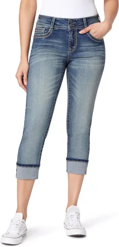 Vista 23 de WallFlower Vaqueros Luscious Curvy de 23.5” de cintura media para mujer, jeans de mezclilla Insta Stretch para juniors Albahaca