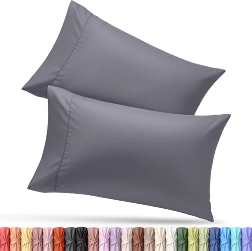 Vista 23 de Utopia Bedding - Juego de 2 fundas de almohada tamaño estándar, con cierre de sobre, tela de microfibra cepillada suave, resistentes al encogimiento