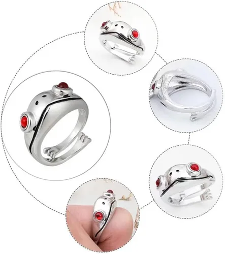 Vista 7 de Juego de collares de rana para colgar en forma de árbol de plata, diseño de rana y animales retro, divertido, vintage, para mujeres y niñas, regalo
