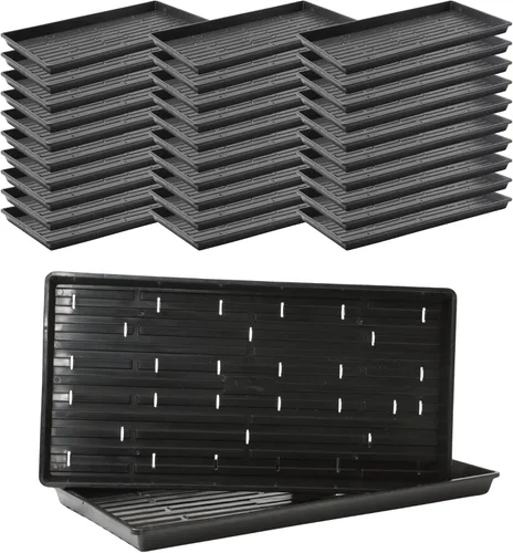 Vista 22 de Bootstrap Farmer - Bandejas Microgreen 1020, paquete de 5 bandejas de semillas extra resistentes y poco profundas con orificios - Cultivo