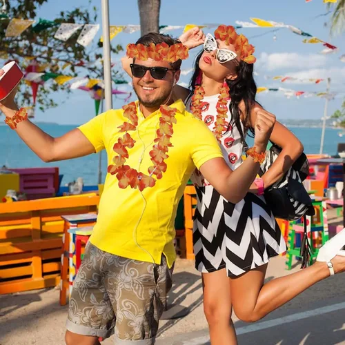 Vista 6 de 48 piezas de regalos de fiesta de Halloween, boda de otoño, naranja, Leis hawaiano Leis para fiesta Luau, 12 diademas, 24 pulseras, 12 guirnaldas